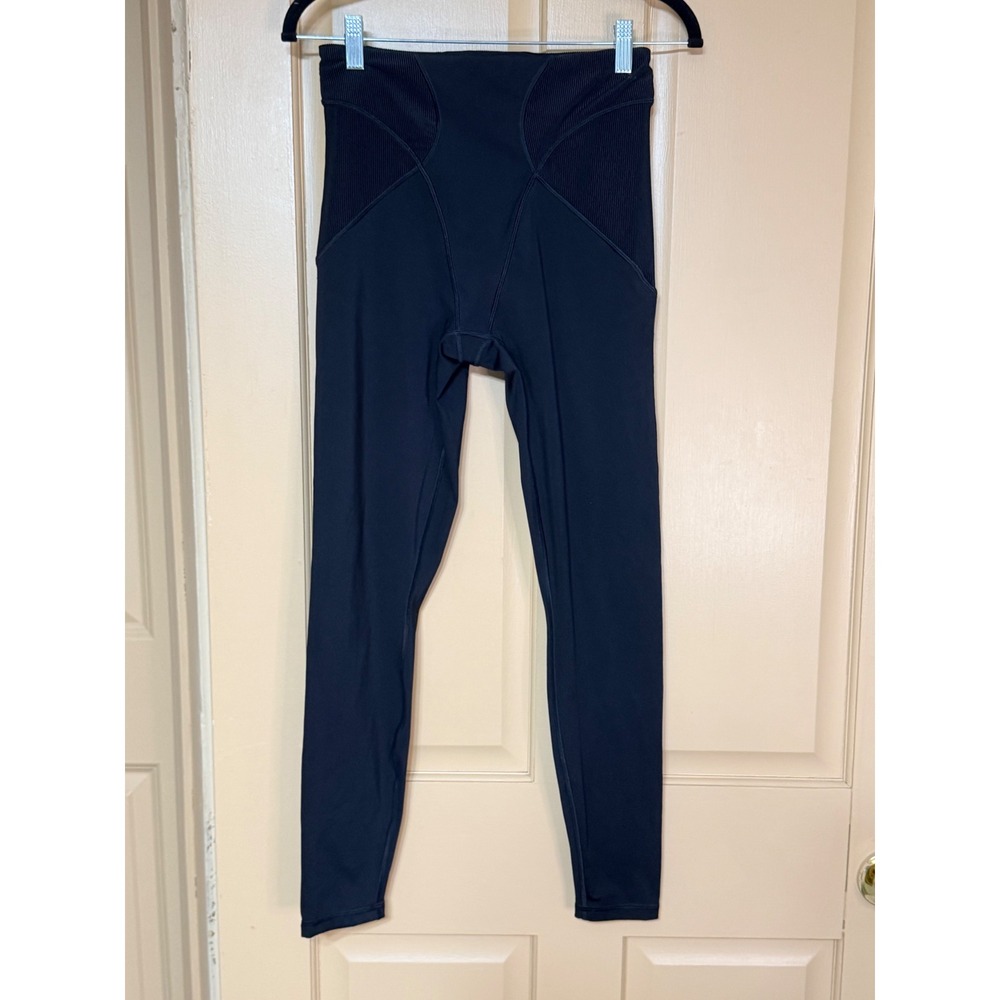 Savage X Fenty Sport Womens High Waisted Ribbed Panel Leggings Black Size Medium
